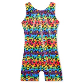 DAXIANG Toddler Gymnastics Leotard Girls Gymnastics Outfit Rainbow Leopard 7-8 Years