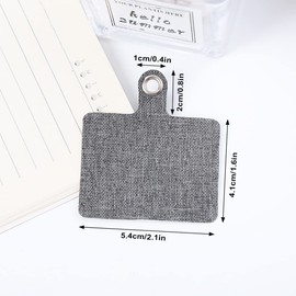 10 Pcs Cell Phone Lanyard Canvas Tether Tab, 2 Colors, Universal Fabric Phone Tether Patch Pad Sticker with Metal Ring Replacement Attachment Cellphone Pad for Smartphone Safety Wrist Neck Strap