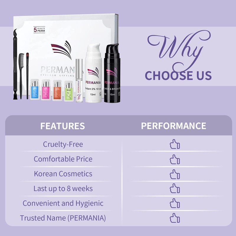 PERMANIA Eyelash lifting set with black, lash lifting and ink