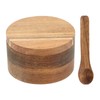Saycker Wood Salt and Pepper Bowl, with Swivel Lid and