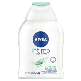 NIVEA Jabón Íntimo Femenino Confort Natural (250 ml) con Extracto de Manzanilla, Aceite de Jojóba y Pantenól PH Balanceado Uso Diario                 