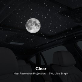 Car Air Freshener Ambient Diffuser with 6 Scents, Auto On/Off Optic Star Projector for Ceiling, Accent Light with Vent Clip (Moon)