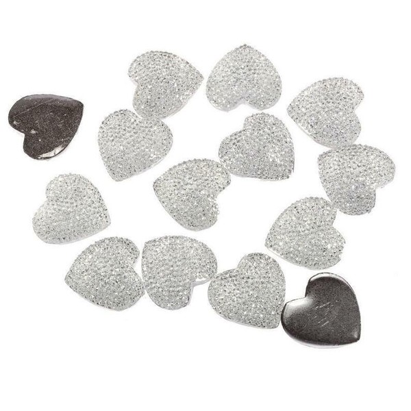 Unbranded CraftbuddyUS 30pcs 25mm CLEAR Flat Back Bubble Heart Diamante