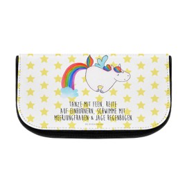 Mr. & Mrs. Panda Pegasus Unicorn Cosmetic Bag, White, Hand Drawn
