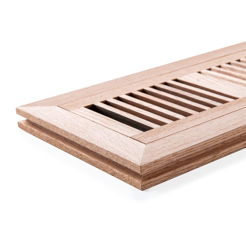 White Oak Hardwood Flush Mount Floor Register, 4X10 Inch, with