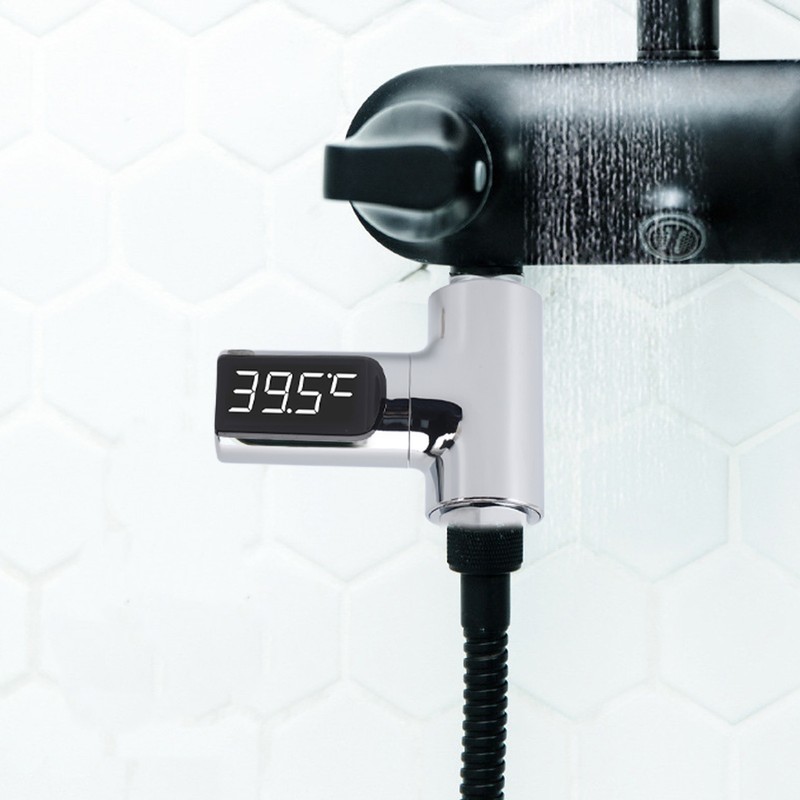 Shower Thermometer LED Display Water Temperature Meter Electroplate ABS Shower