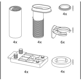IKEA of Sweden (4) x IKEA SEKTION Kitchen Adjustable Cabinet Legs 102.655.18