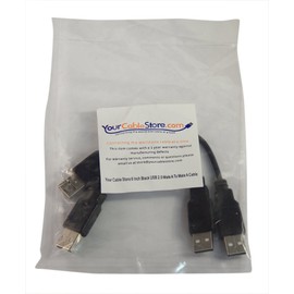 Your Cable Store 2 Pack 6 Inch Black USB 2.0 High Speed Male A to Male A Cable 0.5 Ft