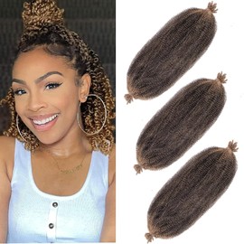 Xtrend 3 Packs 12 Inch Copper Red Soft Springy Afro Twist Hair Pre-Separated Spring Twist Hair for Faux Locs Natural Marley Twist Crochet Braiding Hair Synthetic Hair Extensions 8 Strands/Pack T27#