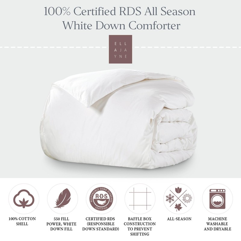 Ella Jayne White Down All Season Comforter with 100% Certified