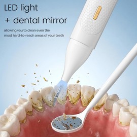 Plaque Remover for Teeth, Tartar Remover for Teeth, Dental Cleaner with 5 Modes & Smart Gum Safety,Plaque Remover Kit with LED Light, 4 Replaceable Heads & 3 Professional Dental Tools