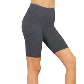 Sugar Sunday Cotton Slip Shorts for Women Under Dress Anti Chafing Boy Shorts Panties Boxer Briefs Long Underwear Bike Short Charcoal Heather Small