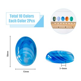 SUPERFINDINGS 20pcs Oval Gemstone Cabochon 10 Colors Flatback Gemstones Beads 18x13mm Healing Crystal Quartz Chakra Stone for Bracelet Necklace Jewelry Making