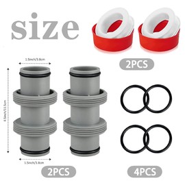 Pool hose 38 mm connector, pool connection set 38 mm, pool hose adapter, hose connector 38 mm, pool hose connector 38 mm, for Intex Bestway Coleman, for pool hose connector extension.