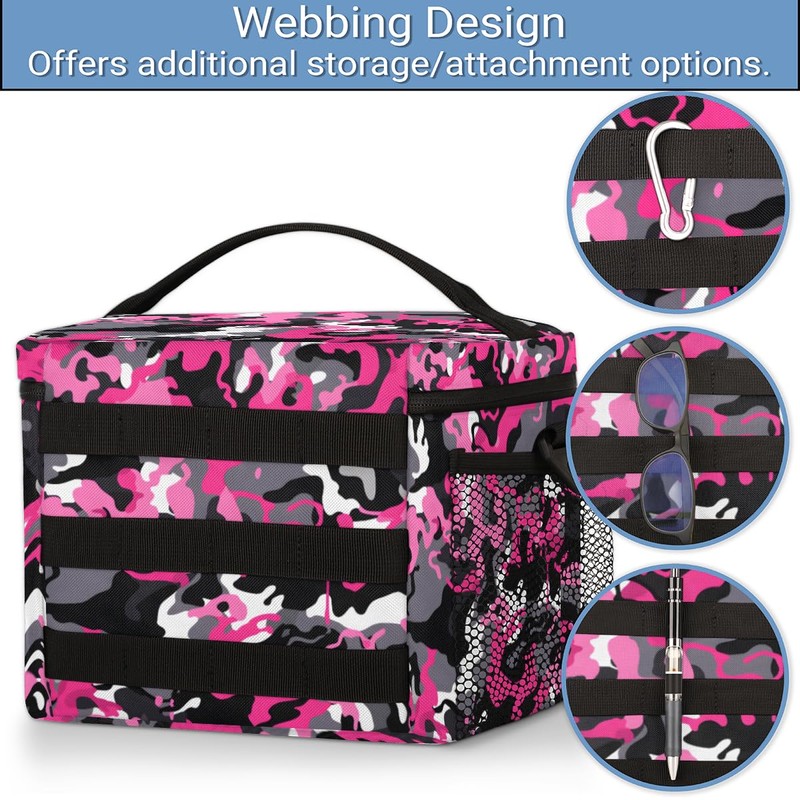 GzLeyigou Insulated Tactical Lunch Bag, Abstract Camouflage Large Lunch Box