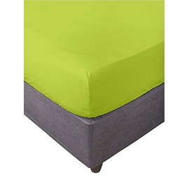 Miracle Home. Fitted Sheet, Elastic, Soft, Comfortable, Anti-Pilling. Cotton 50% 50% Polyester. Pistachio. 90 x 200 cm