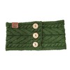 Aran Workshop Buttoned Knitted Style Cable Headband (Green)