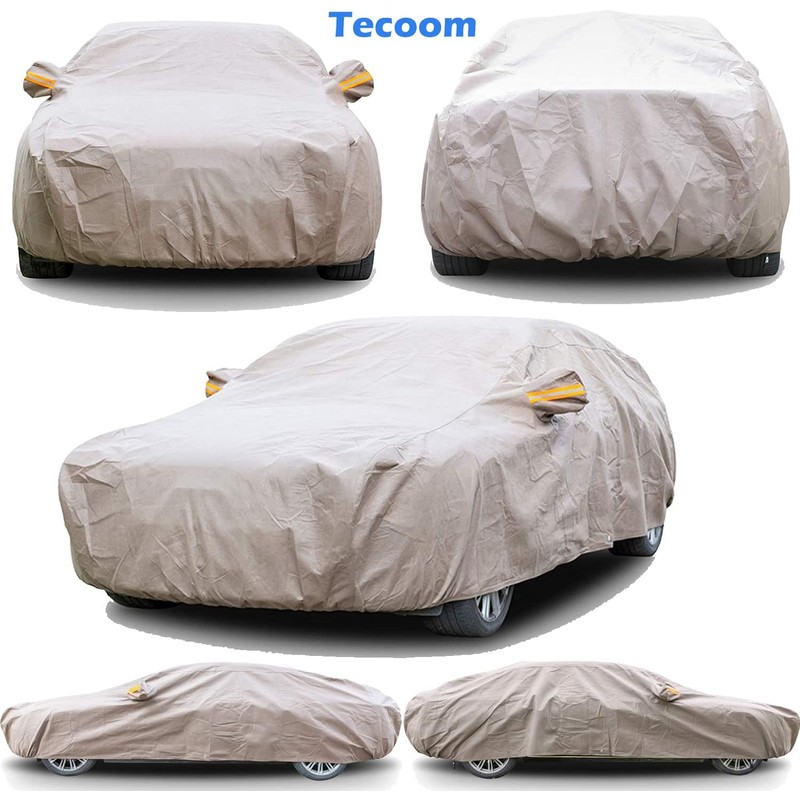 Tecoom Thick Shell Car Cover Super Breathable-Waterproof Windproof Snow Sun