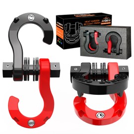 AUTOBOTS D Ring Shackles D Rings Heavy Duty 66138lb Break Strength with 7/8 Pin Tow Hooks for Towing & Off Road Recovery Accessories Black - Red