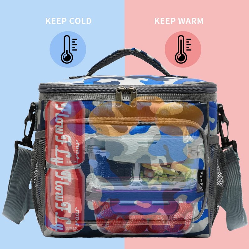 FlowFly Insulated Reusable Lunch Bag Adult Large Lunch Box for