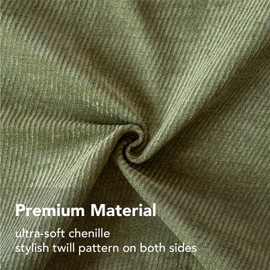 a moment Pack of 2 Decorative Chenille Throw Pillow Covers with Twill Cushion Covers for Sofa Living Room Couch Bed 18x18 Inch Moss Green