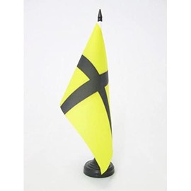 AZ FLAG PAYS DE RETZ TABLE FLAG 5'' x 8'' - RAIS IN BRITTANY DESK FLAG 21 x 14 cm - Black plastic stick and base