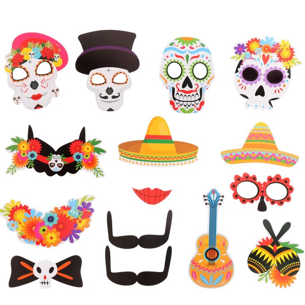 1 Set Mexican Themed Party Selfie Props Fiesta Photo Booth Props