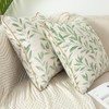 VOGOL Farmhouse Throw Pillow Covers, Country Rustic Green Leaves Pattern
