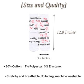 2 Pairs Funny Y2K Meme Gift Professional Yapper Socks Sarcastic Talker Gift Y2K Weirdcore G-ift Born To Yap G-ift (CA/US, Numeric, 00, Regular, Regular, BORN TO YAP CA)