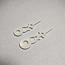 Black Forest NEW Clockmaker Stock White Plastic Cuckoo Clock Hands Round Hole 1 1/2"