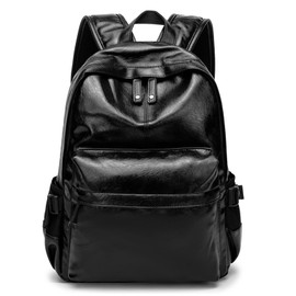 Manatsulife BB077 Backpack, Business Backpack, Leather Bag, Job Hunting, Adult, 15.6 Inches, PC Backpack, Large Capacity, Commuting to Work, Business Trips, Travel, School, Women's, Men's,, 077#black