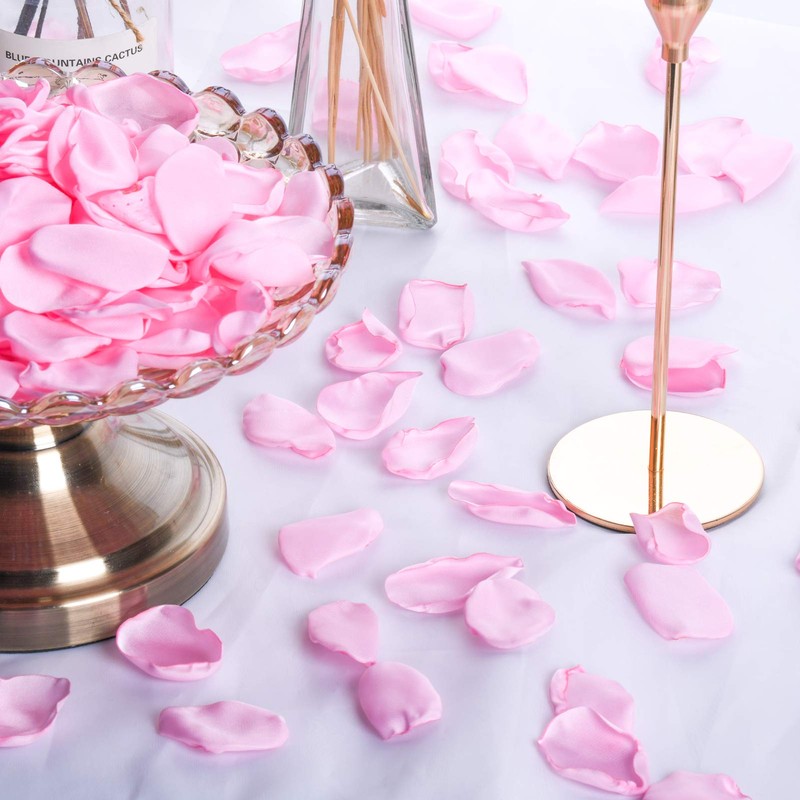 NEATICOO Silk Rose Petals 300pcs Pink Flower Petals Flower Girl