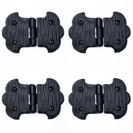 4 Pack 3.5 Inch Black Wrought Iron Hinges - Hand Forged Wrought Iron Door Hinges – Rustic Iron Hinges for Farmhouse Shutters, Chests, Barn Doors, Shutter and Gates – The Farmhouse Series