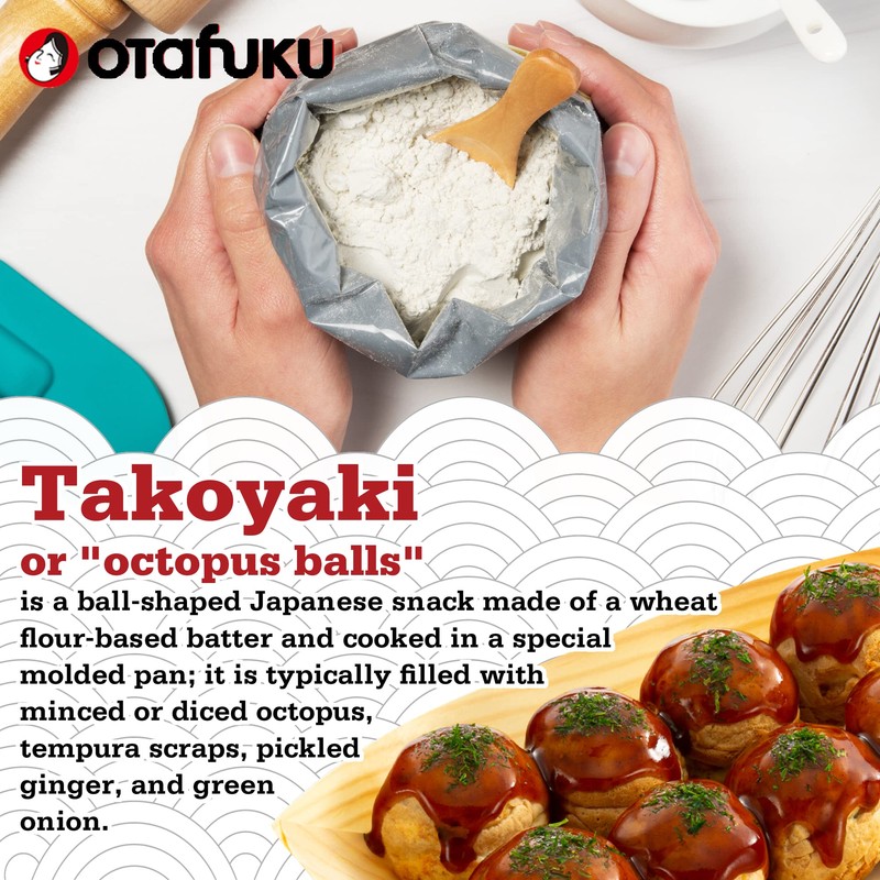 Otafuku Takoyaki Flour for Japanese Takoyaki Octopus Balls, 16 Oz