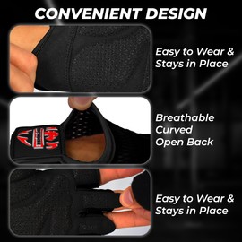 FIGHTSENSE Workout Gloves for Men Women, Weight Lifting Gloves with Non-Slip Silicon Padded Palm, Breathable, Lightweight Exercise Gym Gloves for Weightlifting Powerlifting Cycling Rowing (Black, L)