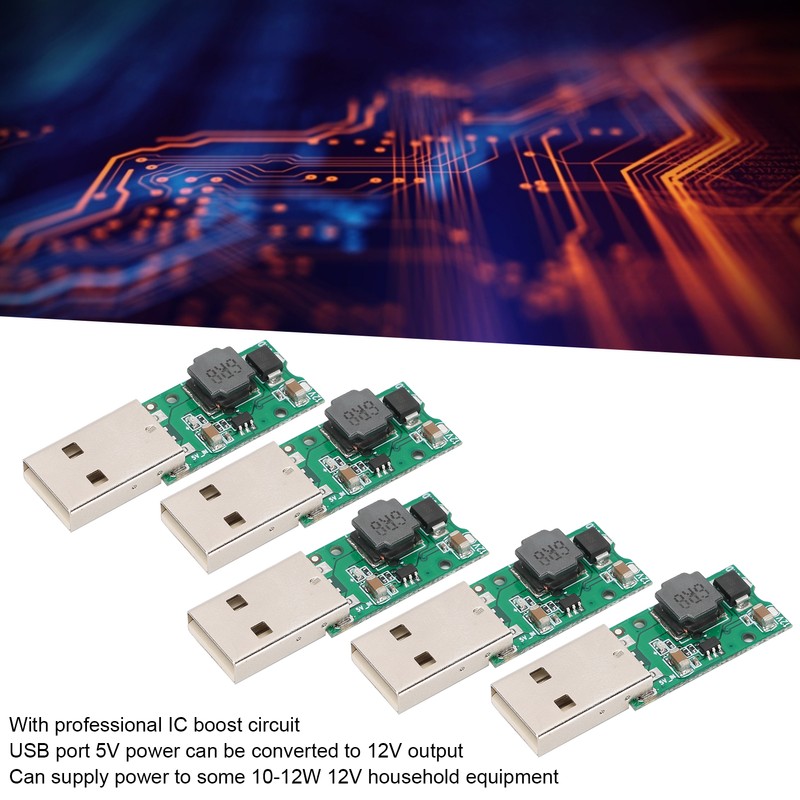 5pcs DIY USB 5V to 12V StepUp Power Supply Board