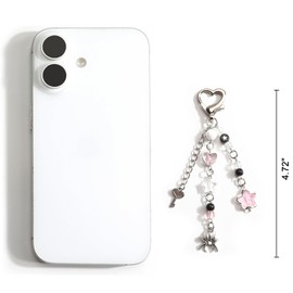 SHTALHST Y2K Aesthetic Keychain, Cute Pink Keychains, Strawberry Beaded Keychains for Women, Y2K Spider Keycharms, Kpop Keyrings