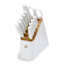 12 Piece Stainless Steel Knife Block Set, Soft-Grip Handles White Icing - Each Blade Is Crafted From Stainless Steel And Features A Stick Resistant