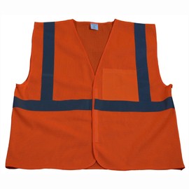 Petra Roc OVM2-EC-4X/5X ANSI Class 2 Velcro Closure Economy Safety Vest with 1-Chest Pocket, 4X-Large/5X-Large, Orange Mesh