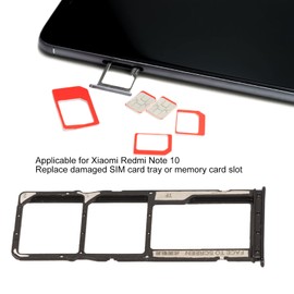 Sim Card Adapter, Sim Card Holder, Sim Adapter Dual Sim Card Tray Card Storage Tool Set Plastic SIM Card Tray Slot Holder with Card Pin Sim Card Reader Compatible with Note 10 (Black)