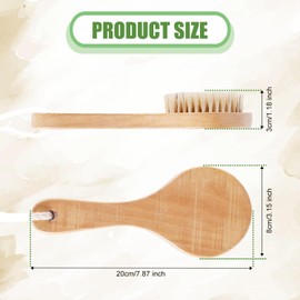 Vegetable Brush, 7.87x3.15 Inch Wood Potato Scrubber with Long Ergonomic Handle Fruit Scrub Brush Carrot Brush Cleaning Veggie Brush Wooden Dish Brush for Kitchen Cleaning Food Vegetable Kitchenware