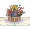 3D Flower Card, 3D Flower Basket Pop-Up Card, Pop-up Greeting