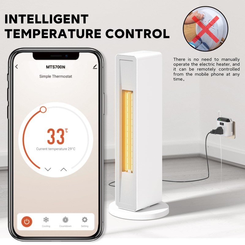 Hocosyme Smart Temperature Control Socket, Small, White