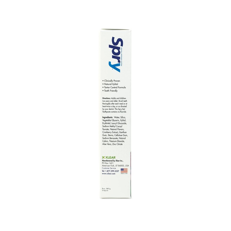 Spry Xylitol Toothpaste for Kids 5oz. Fluoride Free, Teeth Whitening