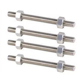 4 StückVollgewinde Leitspindel Mutternsatz, M10*100mm, Edelstahl 304, Mit Loch zum Rostschutz, 4 Gewindestangen + 8 Muttern, für Heimwerker, Handwerk, Industrie, Eisenwaren
