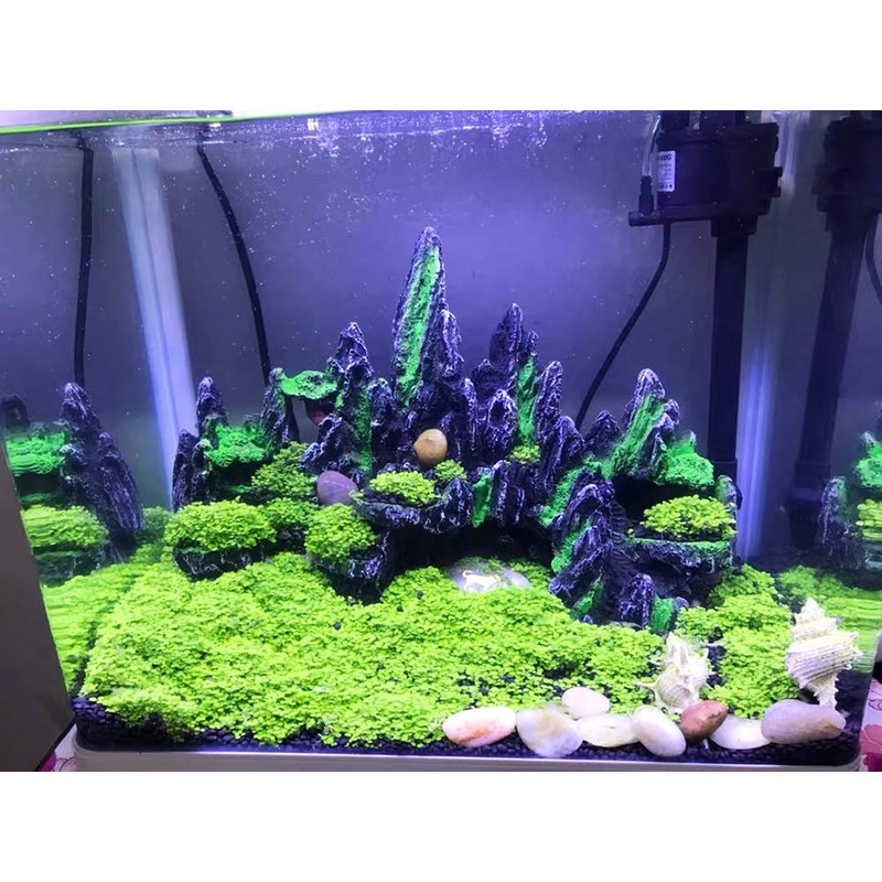 PakyKai Large Fish Tank Decorations, Mountain View Aquarium Ornament with