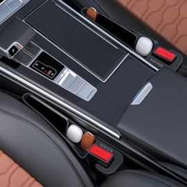 KAFANLIN Car Seat Gap Filler Organizer Black Set of 2 Pack in Between Car Seat Catcher Accessories Between Front Seats Crack Gap Filler Don't Drop Cell Phone Coin Lipstick Keys Pen Card Small Things