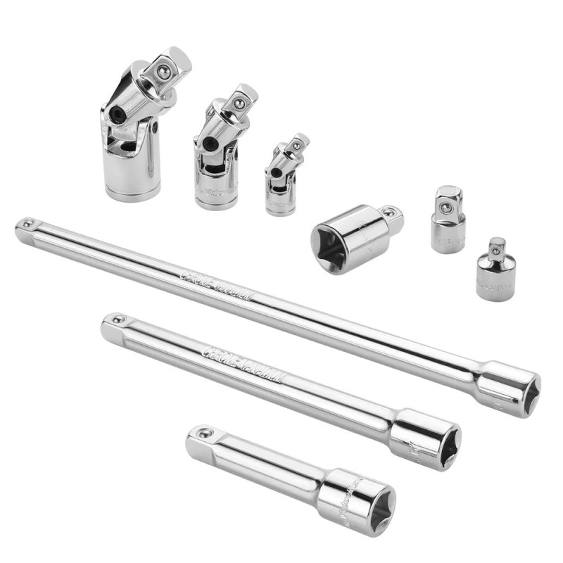 VALUEMAX 9PC Socket Accessory Set 3/8" Dr Extension Bar 1/4"