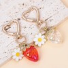 jeunecheval Strawberry Bag Charms Cute Heart Keychains Accessory for Purse