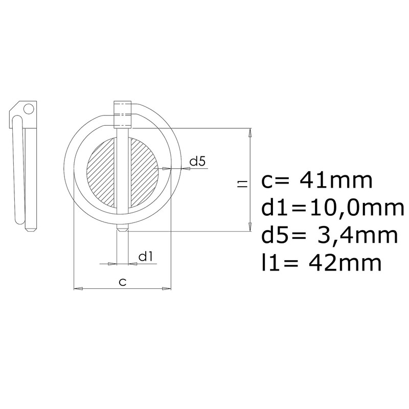 Design61 4 x Standard Folding Pins 10 x 41 mm